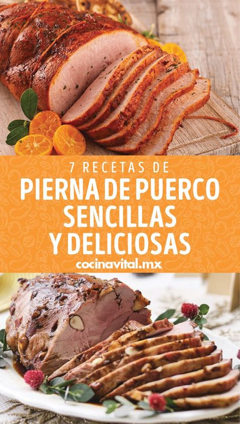 Te enseñamos cómo preparar la pierna de puerco o cerdo con estas deliciosas y jugosas recetas con diferentes rellenos y presentaciones, ¡quedarán buenísimas! Baked Pork Ribs, Baked Pork, Pork Ribs, Snack Recipes, Food And Drink, Chef, Snacks, Meat, Baking