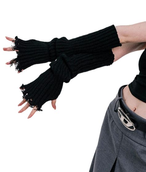 PRICES MAY VARY. 100% Knit Imported Pull On closure Hand Wash Only [Stretchy & Warm]: Goth Arm Sleeve made of high quality knitted material, very stretchy and warm. [Cool Look]: Black Fingerless Arm Sleeves are a steampunk, goth, Y2k, emo, hip-hop style! [Fingerless Design]: This Fingerless Gothic Gloves allow your fingers move more flexible and convenience. [Perfect Accessory]: The Kawaii Arm Warmer is fun costume accessory, can match with every outfit. [Occasions]: Y2k arm sleeves can be used Emo Y2k Accessories, Hand Warmer Outfit, Arm Sleeves Outfit, Arm Warmers Y2k, Hand Warmers Outfit, Black Hand Warmers, Y2k Gloves, Fingerless Gloves Aesthetic, Goth Arm Warmers