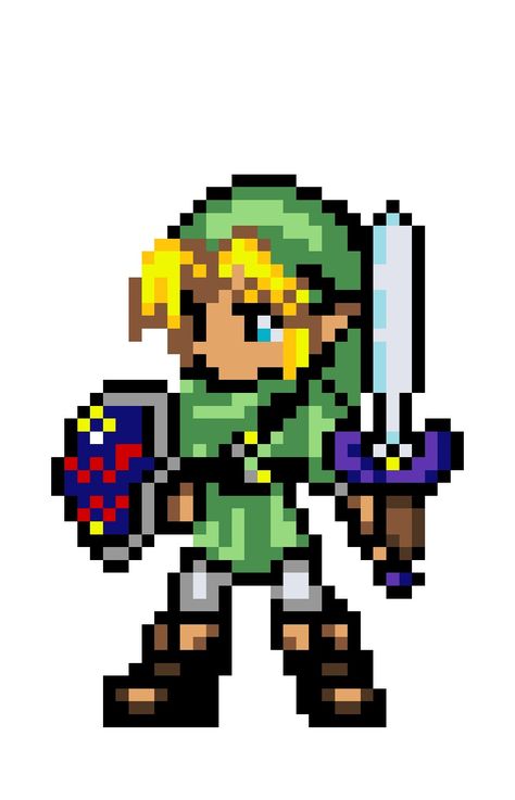 Pixel Zelda Art, Link Pixel Art, Notion Pics, Nintendo Characters, Zelda Art, Perler Patterns, Perler Bead Art, The Legend Of Zelda, Hama Beads