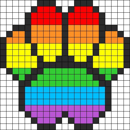 Rainbow Puppy Print2 Perler Bead Pattern / Bead Sprite Pixel Art Chat, Pixel Art Coeur, Image Pixel Art, Crochet Pony, Fuse Bead Patterns, Art Perle, Pixel Art Templates, Pony Bead Patterns, Kandi Patterns