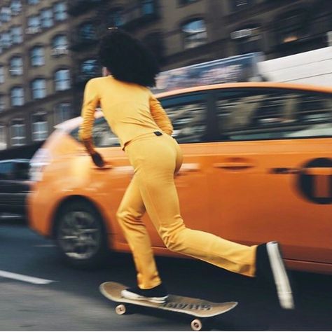 Travis Bickle, Skateboard Photos, Nyc Photoshoot, Yellow Photography, Skateboard Photography, Women's Hockey, Shoes Illustration, Sports Aesthetic, X Games