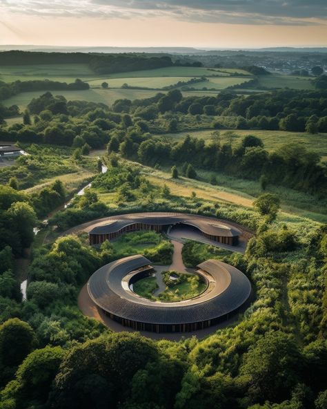 Amphitheater Architecture, Eco School, Sustainable Architecture Concept, Architecture Design Ideas, Resort Architecture, Eco Architecture, Parametric Architecture, Sustainable City, Stables Design