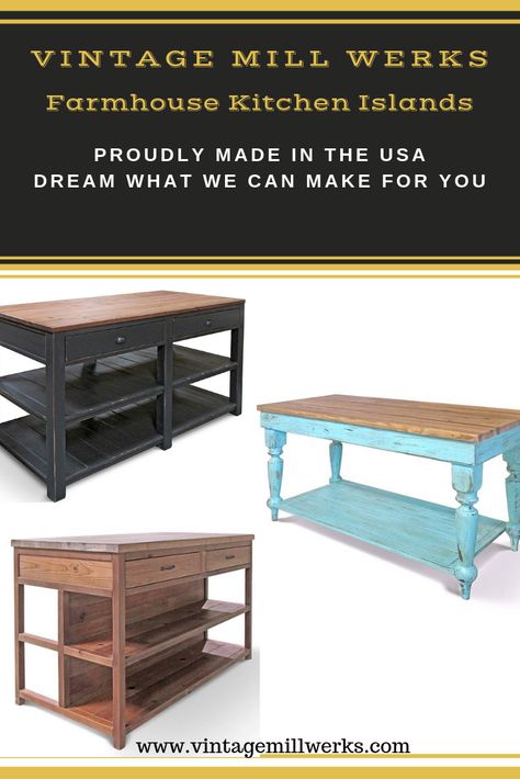 With all the Finish, Size and Custom Options we offer your only limitation in creating your own rustic design is you. Open Island Kitchen, Modern Open Kitchen Design, Barn Kitchen, Rustic Kitchen Island, Kitchen Rustic, Basement Kitchen, Farmhouse Kitchen Island, Kitchen Island Decor, Diy Kitchen Storage