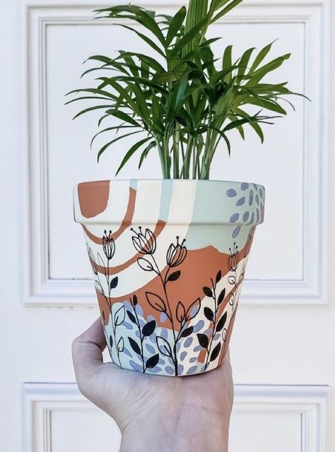 Flower Pot Painting Ideas, Flower Pot Painting, Pot Painting Ideas, Painting Garden, Plant Pot Design, Flower Pot Art, Pot Painting, Plant Pot Diy, Flower Pot Design