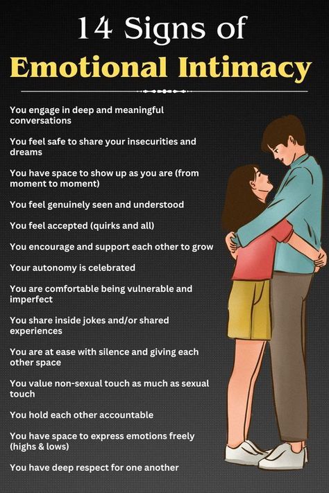 14 signs of emotional intimacy Counselling Tips, Manifest True Love, Boyfriend Questions, Improve Marriage, Emotional Intimacy, Marriage Inspiration, Relationship Killers, The Minds Journal, Better Mental Health