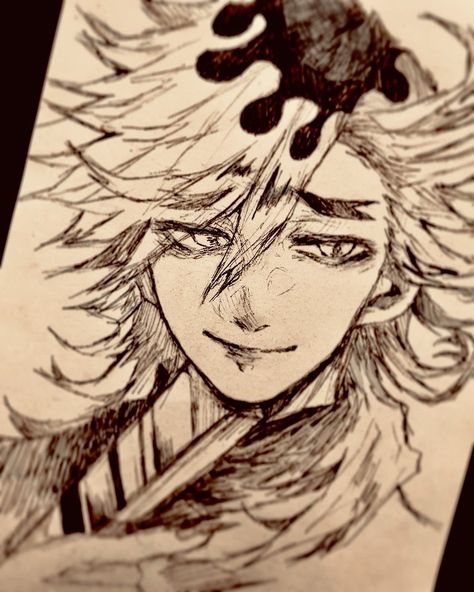 Douma Sketch, Kny Fanart, Oc Gacha, Demon King Anime, Dragon Slayer, Anime Character Drawing, Sketchbook Art Inspiration, Anime Sketch, Slayer Anime