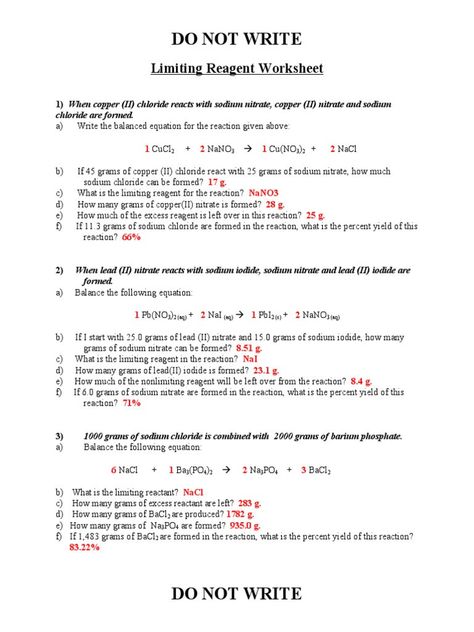 Limiting Reactant Worksheet Answers Limiting Reagent Worksheet Answers Community Helpers Worksheets, Life Science Activities, Classroom Preparation, Balancing Equations, Chemistry Worksheets, Complex Sentences, Free Worksheets, Multiplication Facts, Check And Balance