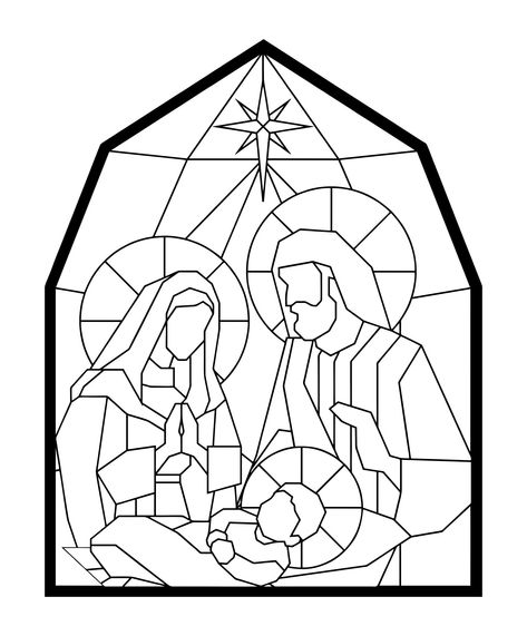 Stained Glass Nativity, Simple Nativity, Nativity Coloring Pages, Diy Nativity, Stained Glass Quilt, Stained Glass Christmas, Nativity Crafts, Christmas Nativity Scene, Faux Stained Glass