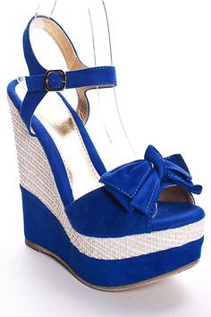 Blue Wedge Heels, Wedges Heels, Lace Up Wedges, High Heel Wedges, Clubwear Dresses, Suede Wedges, Shoe Obsession, Clothing For Women, Dresses For Women