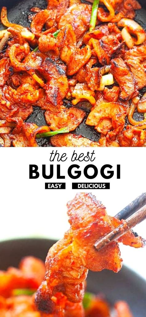 Pork Bugolgi, Spicy Beef Bulgogi Recipe, Chili Paste Recipe Dishes, Korean Pork Belly Marinade, Spicy Bulgogi Recipe, Pork Bulgogi Bowl, Korean Pork Recipes, Korean Pork Belly Recipes, Spicy Pork Bulgogi Recipe