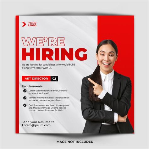 #job #vacancy #hiring We Are Hiring Design, Job Vacancy Poster, Vacancy Poster, Hiring Design, Hiring Poster, Ui Design Principles, Education Poster Design, Social Media Post Template, Job Vacancy