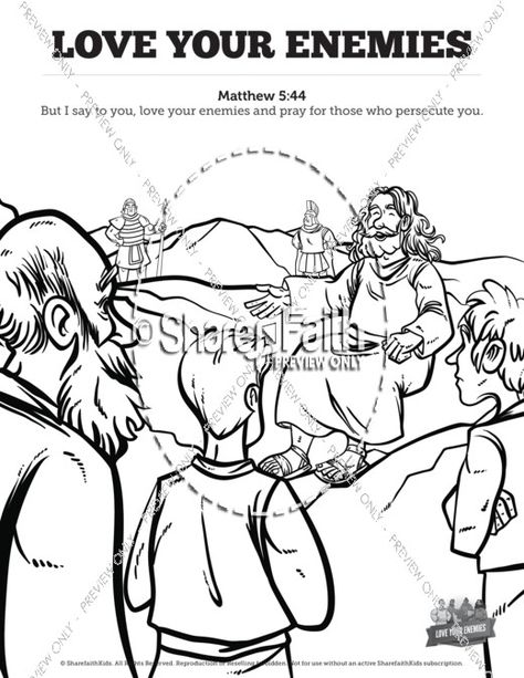 Matthew 5 Love Your Enemies Sunday School Coloring Pages Mom Coloring Pages, Sunday School Coloring Pages, Scripture Coloring, Bible Activities For Kids, Church Graphics, Sunday School Crafts For Kids, Bible Stories For Kids, Drawing Template, School Coloring Pages