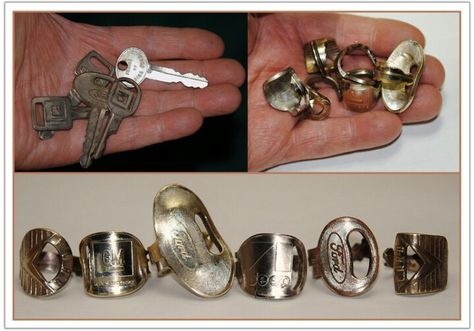 Turn ur old keys into rings! Thats awesome! Key Crafts, Old Keys, Silverware Jewelry, Key Jewelry, Spoon Jewelry, Shell Ring, Spoon Rings, Diy Rings, Diy Schmuck