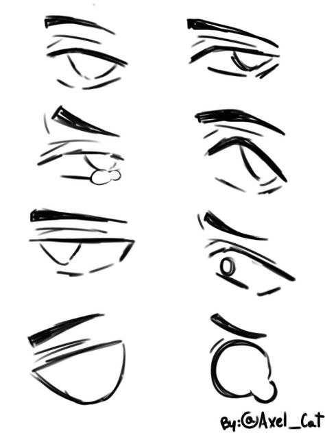 Drawing Base Eyes Male, Person Stuck In Box Drawing, Eyes Drawing Masc, Cartoon Hair Reference Male, Male Eyes Drawing Base, Stylized Eyes Drawing Reference, Eye Placement Drawing, Eye Expressions Reference, Eye Reference Male