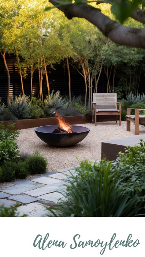 Backyard Bark Landscaping Ideas, Creating A Garden, Fire Pit Ideas, Cozy Backyard, Garden Fire Pit, Backyard Fire, Have Inspiration, Fire Pit Backyard, Backyard Garden Design