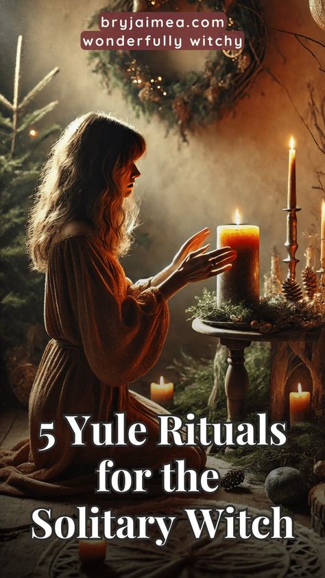 Yule offers a special time for solitary witches to connect with the season's spirit through personal rituals that honour the winter solstice. This guide provides five meaningful rituals, from creating a Yule altar to lighting candles for the sun's return, to celebrating the season in a quiet, introspective way. Each ritual is designed to bring warmth, peace, and renewal, whether through simple meditations, making herbal offerings, or journaling intentions for the coming year. Ways To Celebrate The Winter Solstice, Solstice Ritual Winter, Journaling Intentions, Yule Aesthetic Pagan, Yule Witchcraft, Witchy Rituals, Personal Rituals, Yule Ritual, Yule Candle