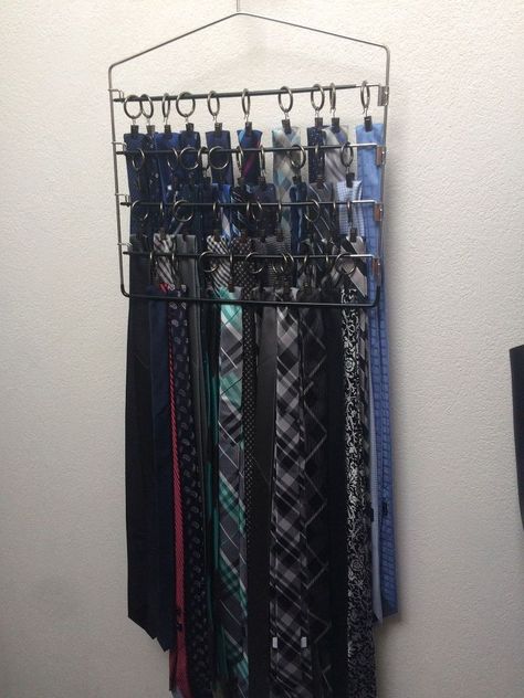 Tie Holder Ideas Diy, Wire Rack Shelving, Dresser Drawer Organization, Tie Storage, Pants Hanger, Jewelry Storage Diy, Tie Hanger, Tie Holder, Tie Organization