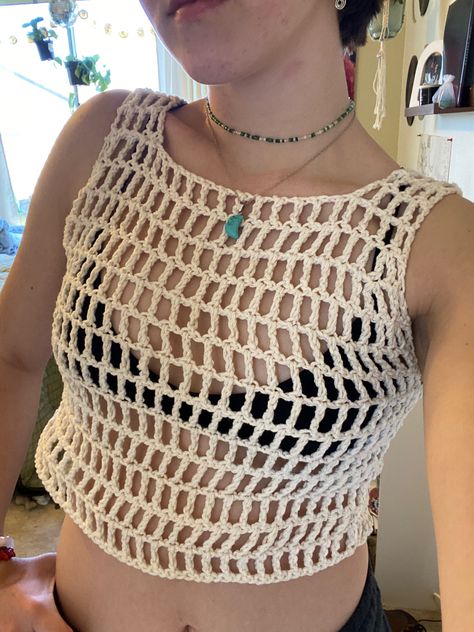 Mesh Crochet Tank Top, Crochet Sheer Top, Crochet Mesh Tank Top Free Pattern, Crochet Net Top, Mesh Crochet Top, Mesh Top Crochet, Crochet Mesh Top, Crochet Shirt Pattern, Crochet Tee