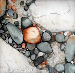 Diane Rogers, Watercolor Rocks, Pebble Design, Underwater Scenes, Mixed Media Textiles, Rock Textures, Rock And Pebbles, Organic Art, Artwork Gallery