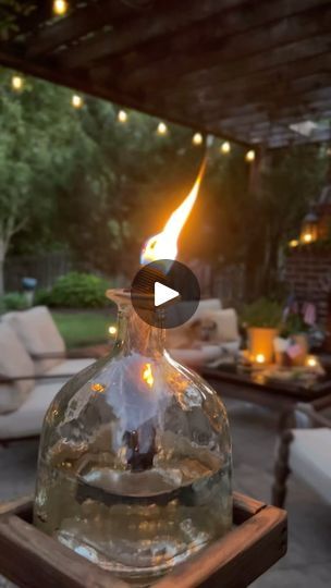 Homemade Tiki Torches, Tiki Torch Ideas Backyards, Diy Citronella Torch, Diy Tiki Torch, Patron Bottle Crafts, Wine Bottle Torches, Patron Bottles, Citronella Torches, Diy Citronella