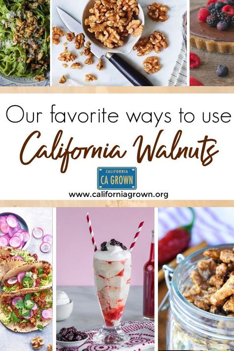 #Walnuts are an incredibly versatile food. Their mild flavor and impressive nutritional profile makes them a welcome addition almost any recipe. Check out some of our favorite ways to use them in these #California Walnut #recipes below! #cagrown Savory Walnut Recipes, Walnut Burger Recipe, Walnut Burger, Healthy Tart, Paleo Friendly Desserts, Super Snacks, Walnut Recipes, Seasonal Food, Eating Recipes