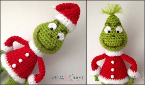 Grinch Amigurumi Free Crochet Pattern | Your Crochet Crochet Ornaments Free Pattern, Christmas Ornaments Crochet, Books Characters, Ornaments Crochet, Crochet Disney, Kids Crochet, Crochet Ornaments, Crochet Amigurumi Free Patterns, Dr Suess