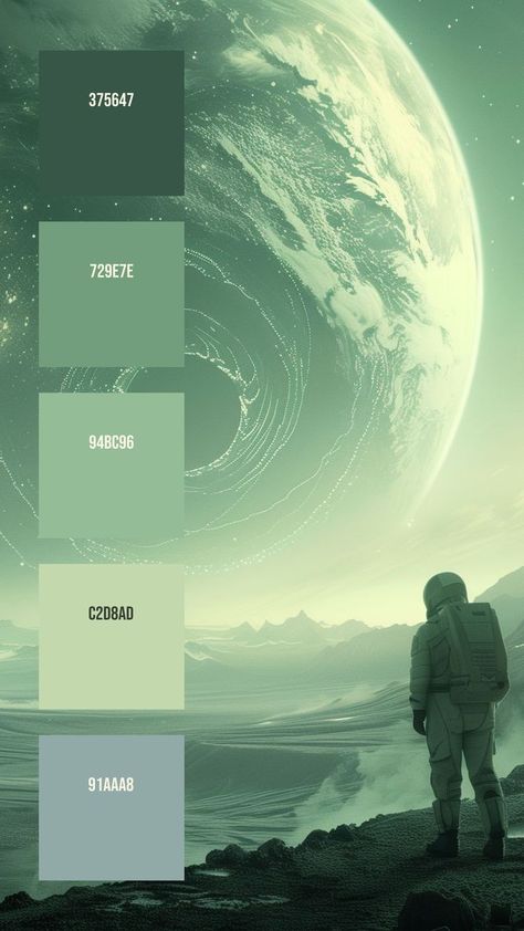 Colors:
375647
729E7E
94BC96
C2D8AD
91AAA8 Aviation Color Palette, Foggy Color Palette, Mythical Color Palette, Sky Color Pallete, Dreamy Colour Palette, Star Wars Color Palette, Universe Color Palette, Celestial Color Palette, Futuristic Color Palette