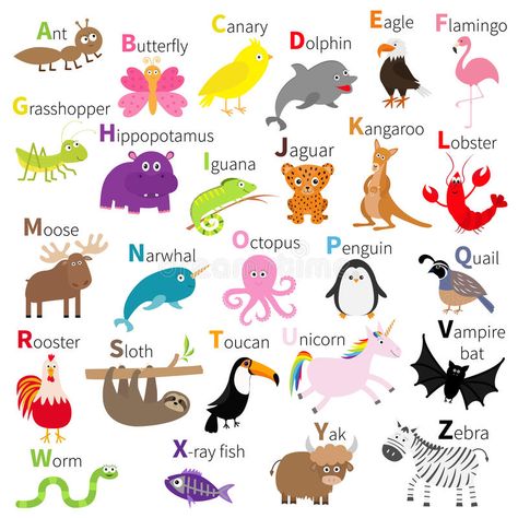 Zoo animal alphabet. Cute cartoon character set. White background. Baby children , #AD, #set, #character, #background, #White, #cartoon #ad Animal Alphabet Letters, Cute Dog Cartoon, Cartoon Bat, Preschool Alphabet, Character Design Cartoon, Children Education, Animal Letters, Animal Poster, Pig Cartoon