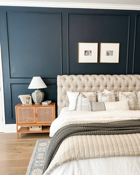 Shop Better Homes & Gardens Reversible … and other curated products on LTK, the easiest way to shop everything from your favorite creators. Blue Bedroom Accent Wall, Navy Bedroom Walls, Bedroom Furniture Inspiration, Navy Accent Walls, Cream Bedrooms, Blue Accent Walls, Navy Walls, Bedrooms Decor, Gold Bedroom