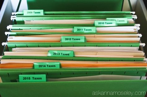 The Best Way to Organize Your Taxes - Ask Anna Paper Clutter Organization, Paper Clutter, Clutter Organization, How To Organize, Home Organization, That Way, Good Things, Home Organisation