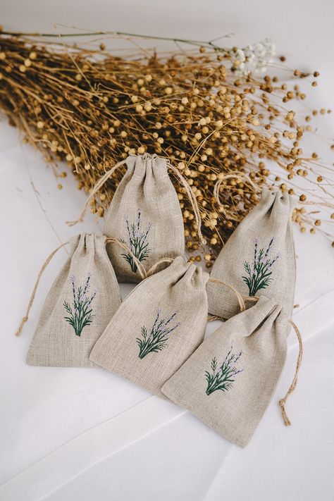 Dry Lavender, Lavender Linen, Dried Lavender Flowers, Sachet Bags, Lavender Bags, Dried Lavender, Embroidered Bag, Linen Bag, Big Bags