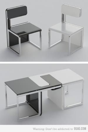 chair that turns into table | Chairs that turn into a Table! | Awesome! Smart Furniture, Creative Furniture, Multifunctional Furniture, Modular Furniture, Space Saving Furniture, Smart Design, Interior Furniture, Unique Furniture, Decoration Design