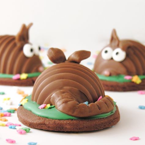 Armadillo Cake, Caramel Turtles, Bon Bons Recipe, Caramel Filling, Easy Caramel, Turtle Cookies, Sweets Recipes, Fun Food, Chocolate Candy