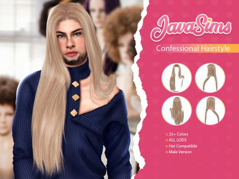 Very Long Straight Hair, Male Hairstyle, Straight Hair Highlights, Sims 4 Male, Male Hair, Male Kimono, Party Hair Accessories, All Hairstyles, Beauty Mark