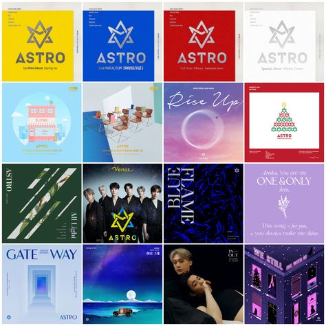 KPOP boy group ASTRO ALBUM COVERS COMPILATION. Astro Album Cover, Astro Kpop Group, Astro Album, Txt Aesthetic, Gate Way, Kpop Album, Concept Photos, Astro Kpop, Blue Flames