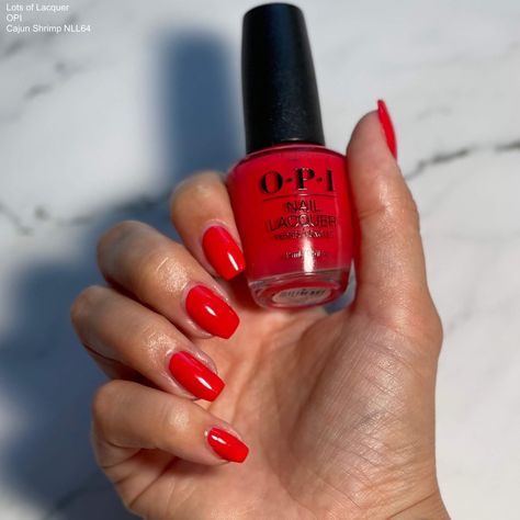 Popular Red Nails, Best Red Nail Polish For Medium Skin, Summer Red Nail Polish, Best Red Nail Polish, Opi Red Nail Polish, Red Nail Polish Colors, Opi Big Apple Red, Red Orange Nails, Bright Red Nail Polish