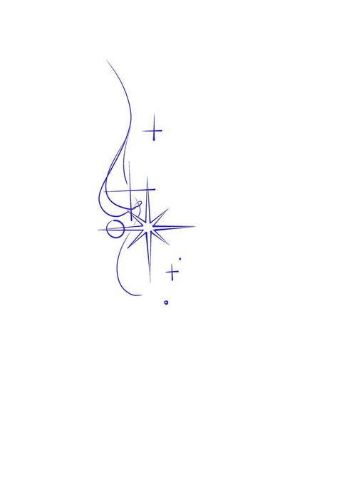 Hip Tattoos Women Outline, Small Wanderlust Tattoo, Gen Z Tattoo Ideas, Eight Pointed Star Tattoo, Simple First Tattoos, Sparkly Tattoo, Flowy Tattoo, Fantasia Tattoo, Whimsy Tattoo