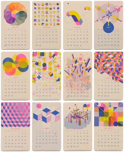 Riso Printing, Modern Calendar, 달력 디자인, Riso Print, Risograph Print, Print Calendar, Brand Board, Calendar Design, Design Graphique