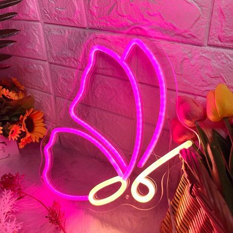 This pink color neon signs are perfect for wedding decor, mother's day, Christmas, Valentines day, birthday, graduation gift idea for friends, mom, teen girls, kids or someone you love. This ocean sun sign is a perfect gift for home decor as it is attractive wall decor.
The Handmade neon LED Neon Sign is Made of High Quality and safer Flexible Led Light Strips and Transparent Acrylic Backboard Which is Brighter, Safer than glass tube neon sign.There is no Noise, No Heat and no risk of breakage. Butterfly Decorations Bedroom, Cave Decorations, Gaming Room Decor, Room Decor Aesthetic, Babe Cave, Bar Office, Light Up Signs, Preppy Room Decor, Preppy Room