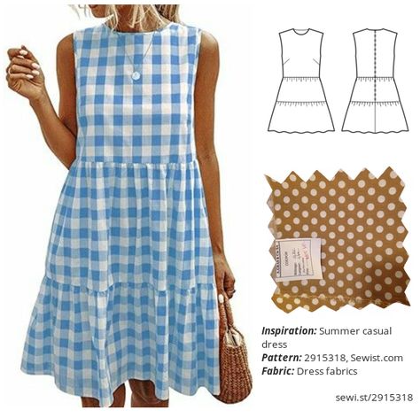 Summer casual dress Women Clothing Dress Sewing Pattern Sewist Simple Dress Pattern Free, Summer Dress Patterns Free, Smock Dress Pattern, Sundress Sewing Patterns, Summer Dresses Diy, Casual Dress Patterns, Summer Dress Sewing Patterns, Casual Dress Women, Summer Casual Dress