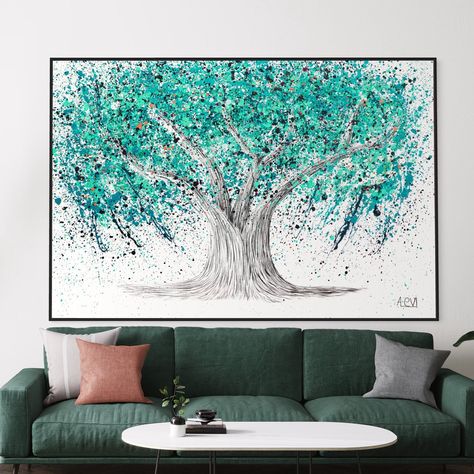 Abstract Tree Of Life, Bedroom Decor Above Bed, Canvas Painting For Bedroom, Painting For Bedroom, Decor Above Bed, Colorful Art Prints, Nature Painting, Abstract Tree, Above Bed