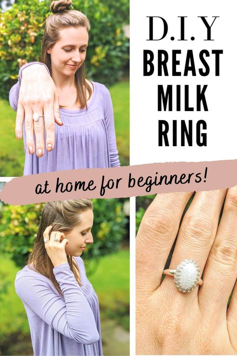 This easy DIY breast milk ring tutorial for beginners covers exactly what is a breast milk ring, how to make your own breastmilk ring from start to finish with a breastmilk ring kit, and how to cast preserved breastmilk powder in resin so that you can make your own homemade breast milk jewelry at home! #breastmilk #breastmilkuses #breastfeedingtips Breastmilk Uses, Breastmilk Recipes, Breastmilk Soap, Breast Milk Ring, Diy Breastmilk Jewelry, Baby Dry Skin, Breast Milk Jewelry, Welcome To The Circus, Milk Jewelry