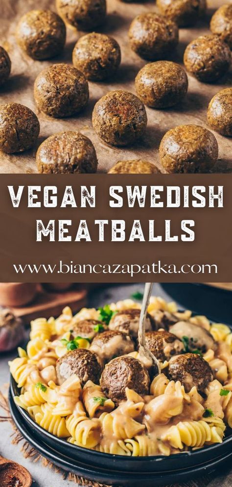 Soy Protein Recipes, Vegan Swedish Meatballs, Lentil Balls, Vegan Meatballs Recipe, Gluten Free Meat, Plant Based Recipes Breakfast, Vegan Gravy, Soy Free Vegan, Soy Recipes