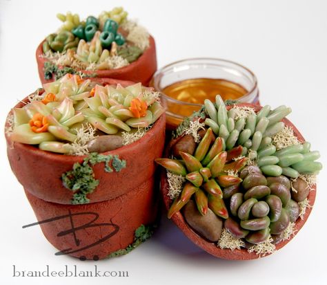 BrandeeBlank.com - I made another round of faux succulent stash jars. The uniform one with the orange blooms (on the lower left) is my favorite so far! Polymer Clay Stash Jar Diy, Clay Stash Jar Diy, Diy Stash Jar, Polymer Clay Stash Jar, Stash Jar Ideas Diy, Clay Stash Jar, Food Clay, Stash Jar, 3d Inspiration