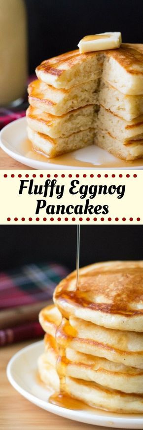 Breakfast Receipts, Eggnog Pancakes, Eggnog Dessert, Healthy Pancake, Delicious Pancakes, Healthy Pancake Recipes, Pancake Recipes, Eggnog Recipe, Egg Nog