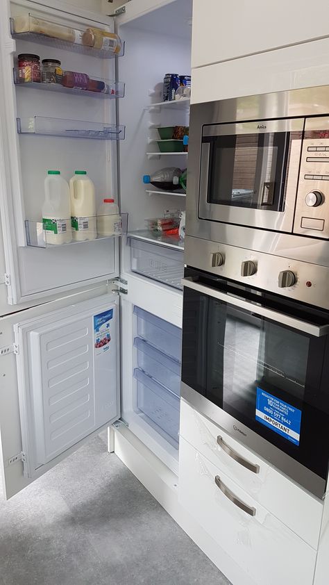 Single oven and microwave with 70/30 integrated fridge freezer Integrated Oven And Microwave, Extension Kitchen, Integrated Oven, Oven And Microwave, Integrated Fridge Freezer, Single Oven, Integrated Fridge, Oven Microwave, Fridge Freezer