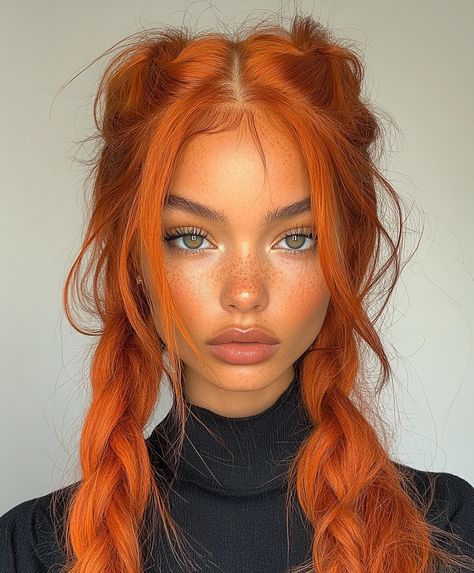 Spiced Ginger Braids are the Best Fall Colors to Dye Your Hair Black Women Black Woman Hair Dye, Ginger Hair Dark Roots, Blonde And Brown Split Dye, Dyed Hair For Dark Skin, Auburn And Blonde Hair, Ginger Dyed Hair, Cute Hair Dye Ideas, Ginger Spice Hair, Ginger Hair On Brown Skin