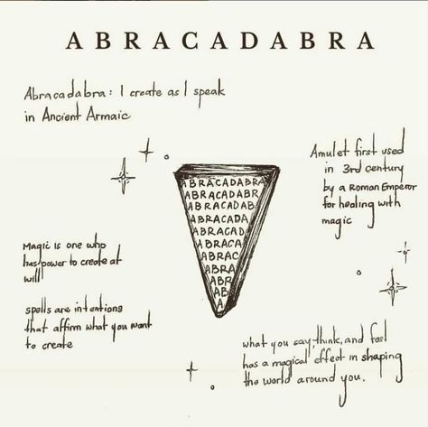 Marie Satori on Instagram: “ABRACADABRA ABRACADABR ABRACADAB ABRACADA ABRACAD ABRACA ABRAC ABRA ABR AB A • Artist unknown (please tag if known). There are two beliefs…” Abracadabra Meaning, Abracadabra Tattoo, Abracadabra Magic, Sacred Geometry Meanings, All About Pisces, Not My Circus, Arte Alien, Greek Alphabet, Art Animation