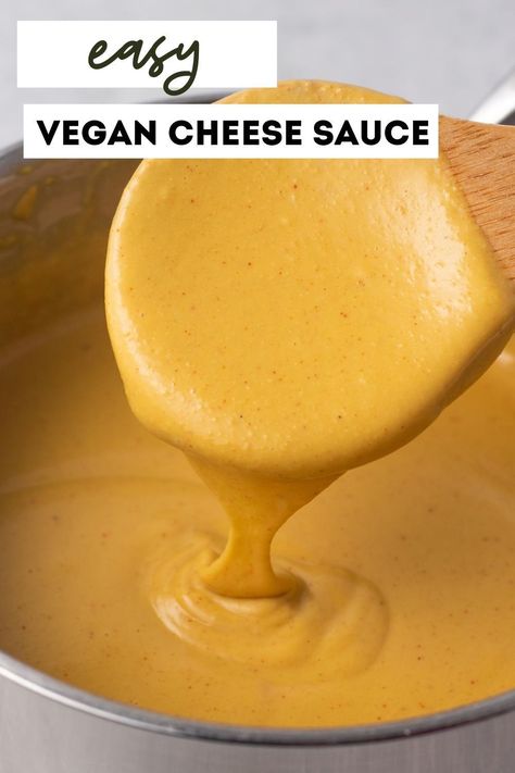 5-minute vegan cheese sauce made with just 8 ingredients - no blending necessary. Nut-free, gluten-free, and soy-free! Use as a dip, a sauce for mac Easy Vegan Cheese Sauce, Gluten Free Cheese Sauce, Easy Vegan Cheese, Taco Sauce Recipes, Coconut Cheese, Galveston Diet, Dairy Free Sauces, Best Vegan Cheese, Vegan Nachos Cheese