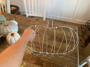 Dollar Tree Wire Pumpkin Centerpiece, Pumpkin Metal Wreath Form Diy, I Am Embarrassed, Wire Pumpkin, Tree Wreaths, Pumpkin Diy, Coastal Fall, Fall Decor Wreaths, Dollar Tree Pumpkins